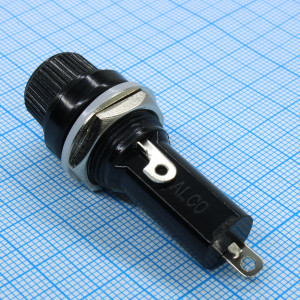 KLS5-255, Держатель предохранителя 6*30мм, закрытого типа, монтаж в панель, 250VAC/10A