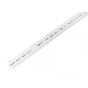 Трубка термоусадочная ТУТ нг 12,0/6,0 белая, термоусаживаемая трубка в метровой нарезке, не поддерживает горение