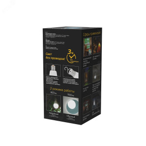 Лампа A80 12W 900lm 4100K Е27 авар. с Li-Ion аккумулятором LED 1/5/50 102002212