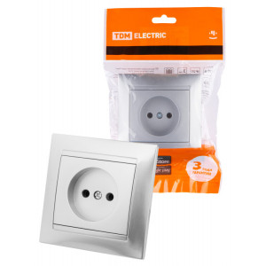 Розетка 2П 10А 250В серебр. металлик "Лама" SQ1815-0222