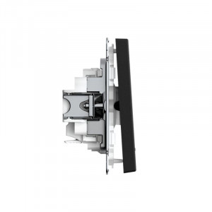 ARTGALLERY 1-клавишный ВЫКЛЮЧАТЕЛЬ с подсветкой, 10АХ, механизм, быстрозажимные клеммы, КАРБОН GAL001013S