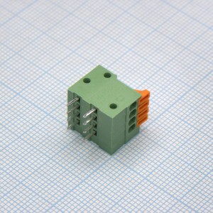 DG141R-2.54-04P-14-00A(H), Нажимной безвинтовой клеммный блок 4 контакта. Зажим типа торцевой контакт. Серия DG141R-2.54