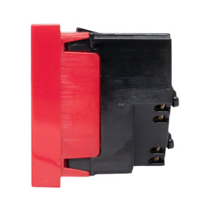 Розетка 45х45 с зазем. 45 градусов, быстрозажимные клеммы, красная EKF