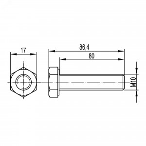 Болт с шестигранной головкой М10х80 CM081080