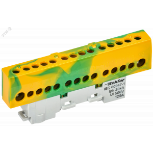 TEKFOR Шина PE земля изолированная на универсальном держателе 8х12-14-ЖЗ IEK TF-NN20-14-KL-K52