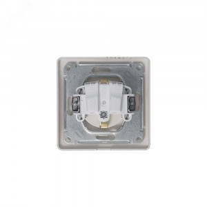 Розетка 1-м СП Glossa 16А IP44 250В с заземл. защ. шторки с крышкой в сборе платина SE GSL001248