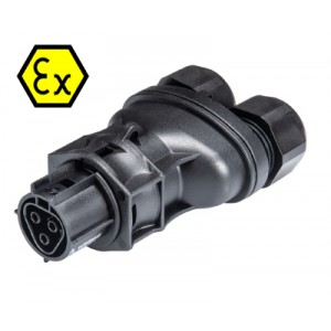 Сплиттер RST20I3SXB2 ZRX    SW, Сплиттер, взрывозащищенный розеточный разъем на кабель диам. 6-10 мм, IP68(69k), 3 полюса, винтовая фиксация провода, номинальные характеристики: 250/400V, 20A, цвет: черный, серия RST Ex