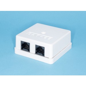 TJC2-5H-W, Розетка RJ-45 кат. 5е, двойная, тип 110,  белая