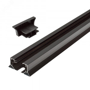 Шинопровод для трековых светильников 1м черный (в наборе токовод заглушка крепление) 10340