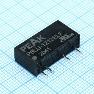 P6LU-1212ELF, Преобразователь DC/DC, на печатную плату, 1 Вт вход 12В/108мА выход 12В/83.3мА