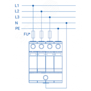 Устройство защиты от импульсных перенапряжений РИФ-Э-I+II 275/12.5 (3+1) 114003