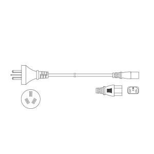 399013-01, Кабели питания переменного тока 8FT 10A 250V CORD CHINA C13 BLACK
