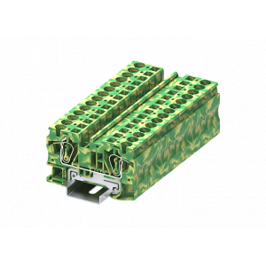 Заземляющая клемма TC6-2-PE, Заземляющая клемма, тип фиксации провода: пружинный, номинальное сечение: 6 мм кв., ширина: 8,2 мм, цвет: желто-зеленый, тип монтажа: DIN35