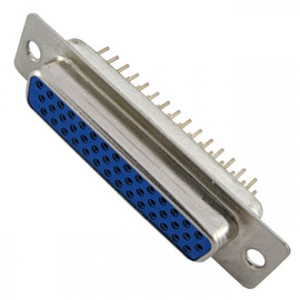 DHB-44F, Разъем D-SUB высокой плотности 44 контакта, розетка на плату, вертикальный