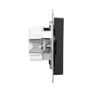 Механизм розетки, 16А, без заземления, без шторок, ч-рный Эпика EKF UP1-SOB-100