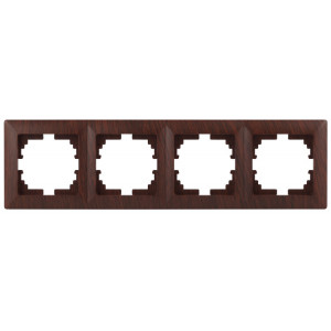 Рамка для розеток и выключателей Solo 4-504-10 на 4 поста, СУ, венге Б0043429