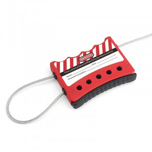 gwrL02CBL25d3, Блокиратор тросовый, стальной трос в ПВХ-оболочке, материал зажима – нейлон, длина троса – 25 м, диаметр троса – 3 мм, цвет – красный, 1 шт/упак