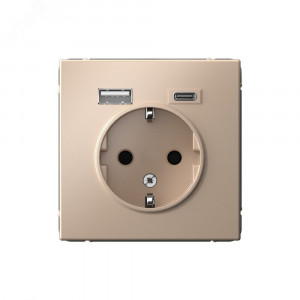 ARTGALLERY розетка 16А с 2 USB A+C, 5В/2,4А/3,0А, 2х5В/1,5А, механизм, песочный GAL001232