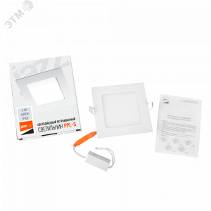 Светильник светодиодный PPL-S WH 6Вт 4000К IP40 120мм ДВО встраив. ультратонкий квадрат 5008229A