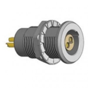 HGG.0T.303.CLLP, Цилиндрические защелкивающиеся разъемы IP68,3P,Key,Fxd SKT Chrome Plte, FM Sldr