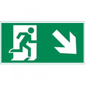 Пиктограмма "ФИГУРА / СТРЕЛКА ВПРАВО ВНИЗ" 180х90мм для аварийно-эвакуационного светильника Compact V5-EM04-60.004.024