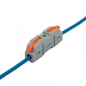 СМК 222-2411, Клемма соединительная проходная на 1 контакт, рычажный прижим проводов сечением 0.14-4мм2