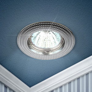 KL55 CH Светильник литой MR16,12V/220V, 50W хром (100/2100) Б0017099