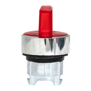 Исполнительный механизм переключателя ХB4 красный на 3 положения возвратный без фиксации, с подсветкой с короткой ручк IP65 EKF XB4BD3L-R-65