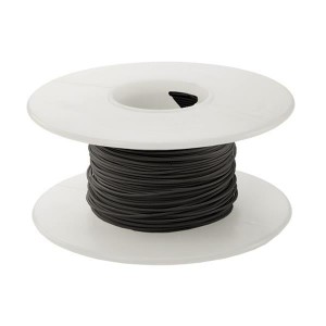 R28BLK-0100, Монтажный провод 28AWG KYNAR INSUL 100' SPOOL BLACK