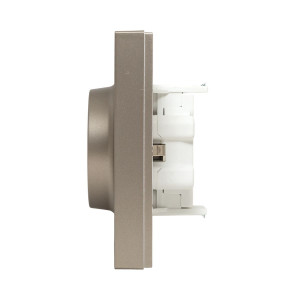 Механизм розетки двойной, 16А, с заземлением, со шторками, с рамкой, шампань Эпика EKF UP1-SOC-211