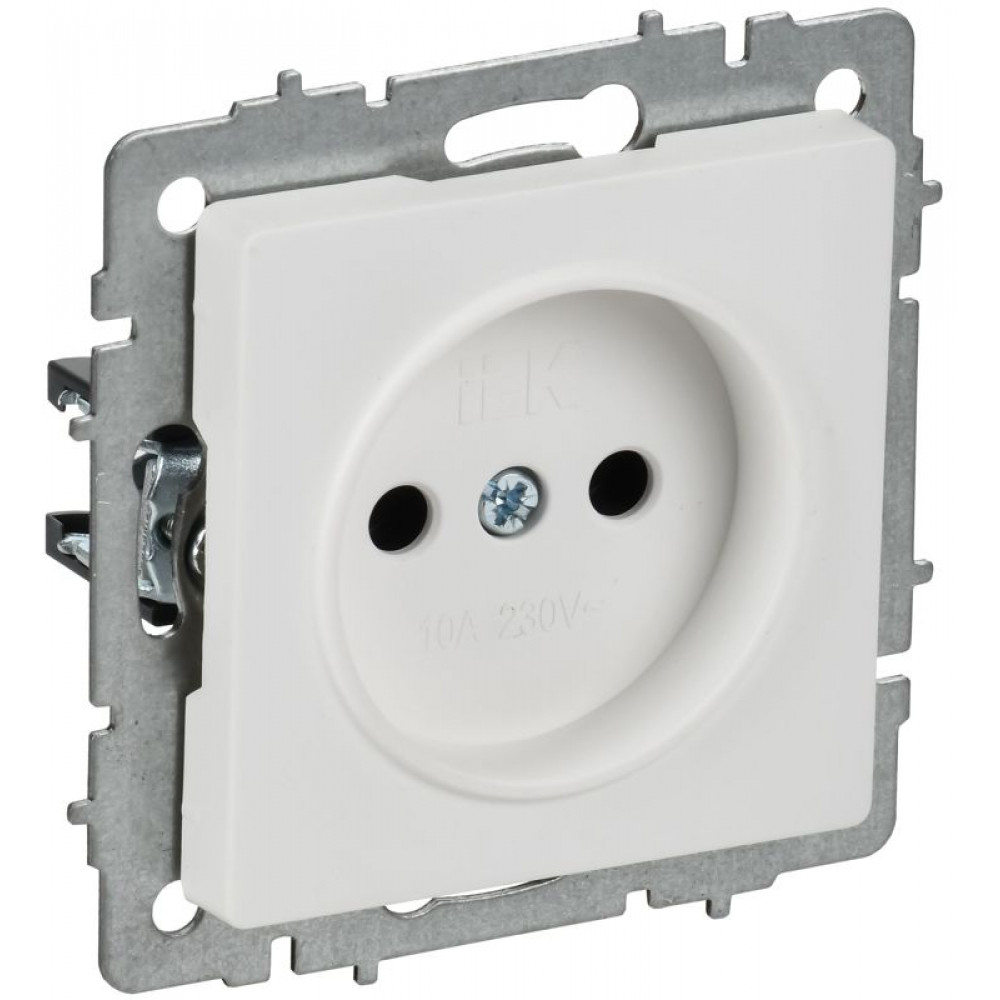 Изображение товара Розетка 1-местная без заземления 10А арктический белый IEK BR-R10-10-K91