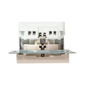 Механизм розетки с USB-C - 2шт, 16А, с заземлением, со шторками, кремовый Эпика EKF UP1-SOI-111-2USBC