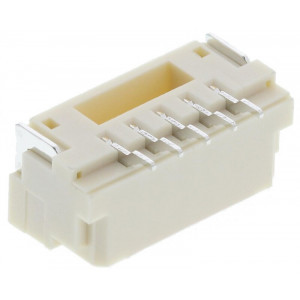 BM05B-GHS-TBT(LF)(SN), Прямой разъем для поверхностного монтажа на печатную плату серии JST GH, 5 контактов, шаг 1,25 мм, в защитном кожухе