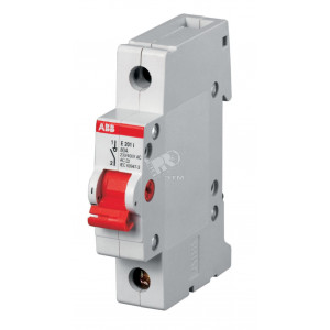 Рубильник однополюсный SD201 40A рычаг красный 2CDD281101R0040