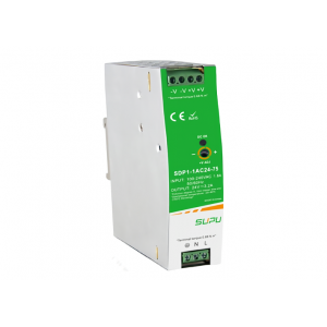 Источник питания SDP1-1AC24-75, Источник питания, однофазный, 24VDC / 3,2A, 75W, диапазон входных напряжений: 96 - 264VAC; габариты (мм): 125.2x102x32, монтаж: на DIN рейку