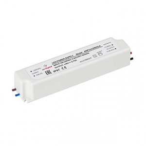 Блок питания ARPV-LV48035-A (48V, 0.8A, 36W) 019503(1), Источник напряжения с гальванической развязкой для светодиодных изделий. Входное напряжение 100-240 VAC. Выходные параметры: 48 В, 0,75 А, 36 Вт. Встроенный PFC >0,5. Герметичный пластиковый корпус IP 67. Рабочая температура -20…+50C?. Габаритные размеры