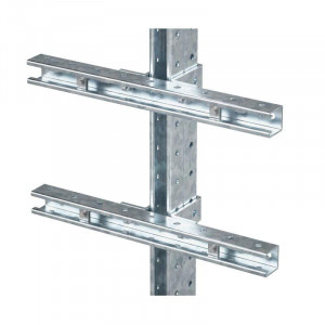 Комплект монтажных профилей на стойку для крепления 1 оболочки винтами din 84 M6X40 4 шт. , горячеоцинкованный, длина 300 мм EX-SPR03