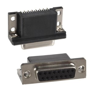 183-037-213R181, Стандартные соединители D-Sub  37P Fem R/A ground strap 4-40 standoffs