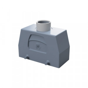 Крышка разъема BAS GOT GC 16 M32 A2, Крышка разъема на кабель, типоразмер 16B, без уплотнителя, 1 отверстие с резьбой для кабельных вводов M32x1,5, с резьбовым удлинителем, с верхним расположением, без защелок (упоры для двух защелок), материал корпуса: алюминиевый сплав