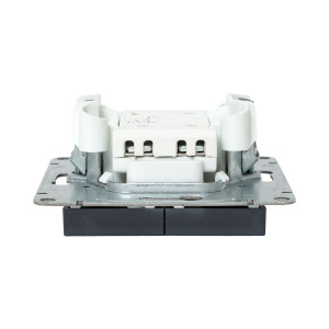 Механизм выключателя, двухклавишный, с подсветкой, графит Эпика EKF UP1-SWG-24