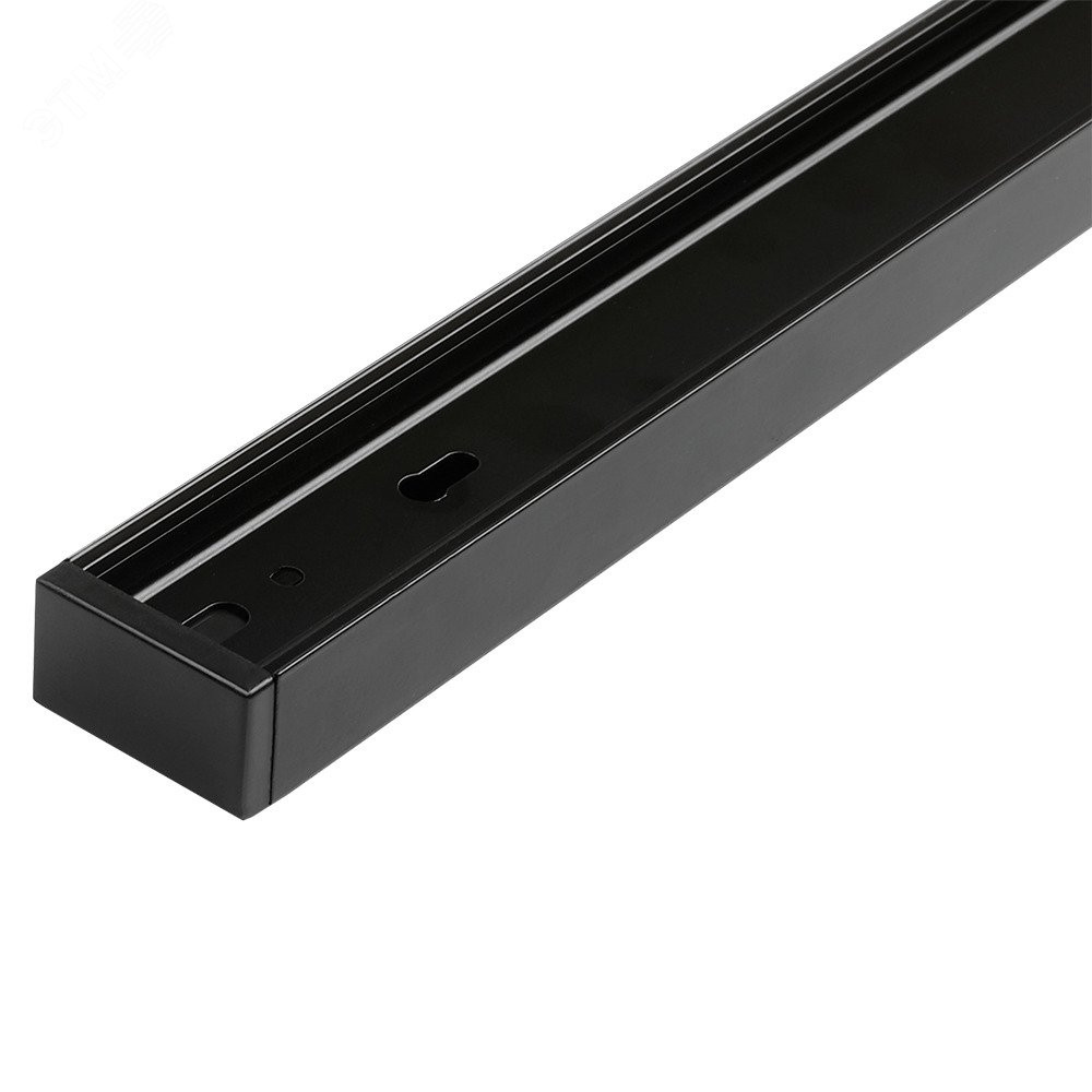 Изображение товара Шинопровод черный 1м PTR 1M-BL с токоподводом и заглушкой