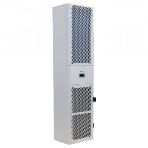 MCF-25.312B, Кондиционер щитовой навесной (холодильный агрегат) фронтальный, металлическая лицевая панель, мощность охлаждения 2500 Вт, номинальное напряжение 400 В (АС), IP54, RAL 7035. Монтаж на боковую стенку (дверь). Серия - MCF