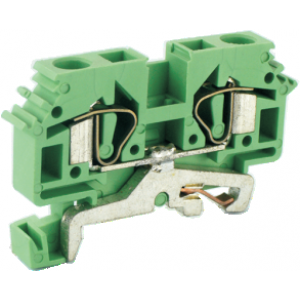 Заземляющая клемма UJ1-6/2JD, Заземляющая клемма, тип фиксации провода: пружинный, номинальное сечение: 6 мм кв., ширина: 8 мм, цвет: зеленый, тип монтажа: DIN35