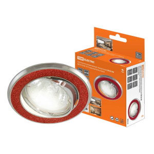 Светильник встраиваемый поворотный СВ 02-06 MR16 50Вт G5.3 красный блеск/хром SQ0359-0037