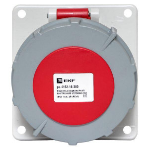 Розетка стационарная внутренняя угловая 4152 3Р+РЕ+N 16А 380В IP67 PROxima ps-4152-16-380