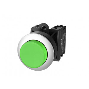 Кнопка выпуклая (зеленая) TS2020-0DM20, Кнопка круглая выпуклая, без блокировки, без подсветки, утопленное алюминиевое переднее кольцо, без контактной группы, диаметр головки кнопки 36 мм, диаметр посадочного отверстия: 22 мм, цвет: зеленый