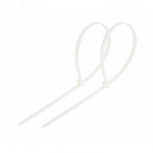 Стяжка 2.5*120 белая (100 шт), хомут-стяжка кабельная нейлоновая