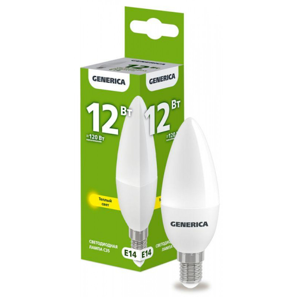 Изображение товара Светодиодная лампа свеча 12Вт E14 3000K 230В LL-C35-12-230-30-E14-G