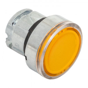 Исполнительный механизм кнопки XB4 желтый плоский возвратный без фиксации, с подсветкой IP65 EKF XB4BW-Y-65