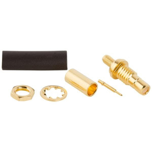 142192, РЧ соединители / Коаксиальные соединители SMB BLKHD JACK 316 DBL BRAID GOLD 3PC